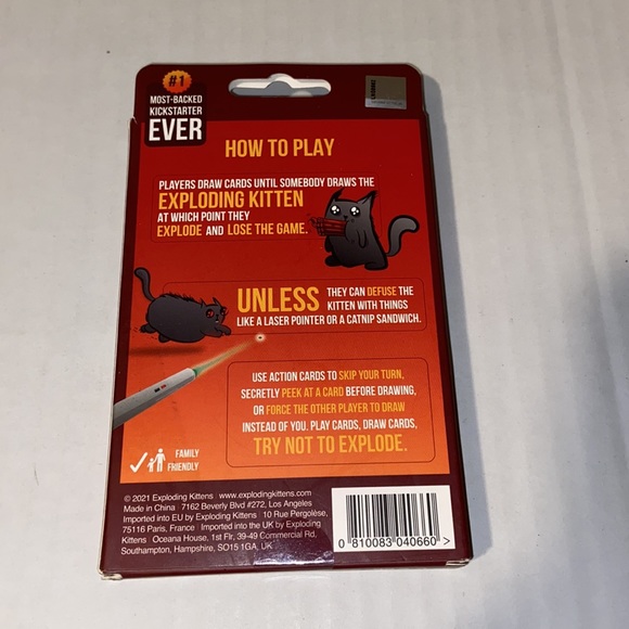 Exploding Kittens 2 Player Edition Card Game New - Picture 2 of 4